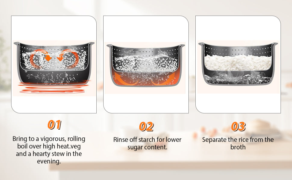 2L Rice Cooker Heating Lunch Coating Pot Cookware Slowcooker with  Fast Heating Steamer 24H Timer 8H Warming Function for Travel