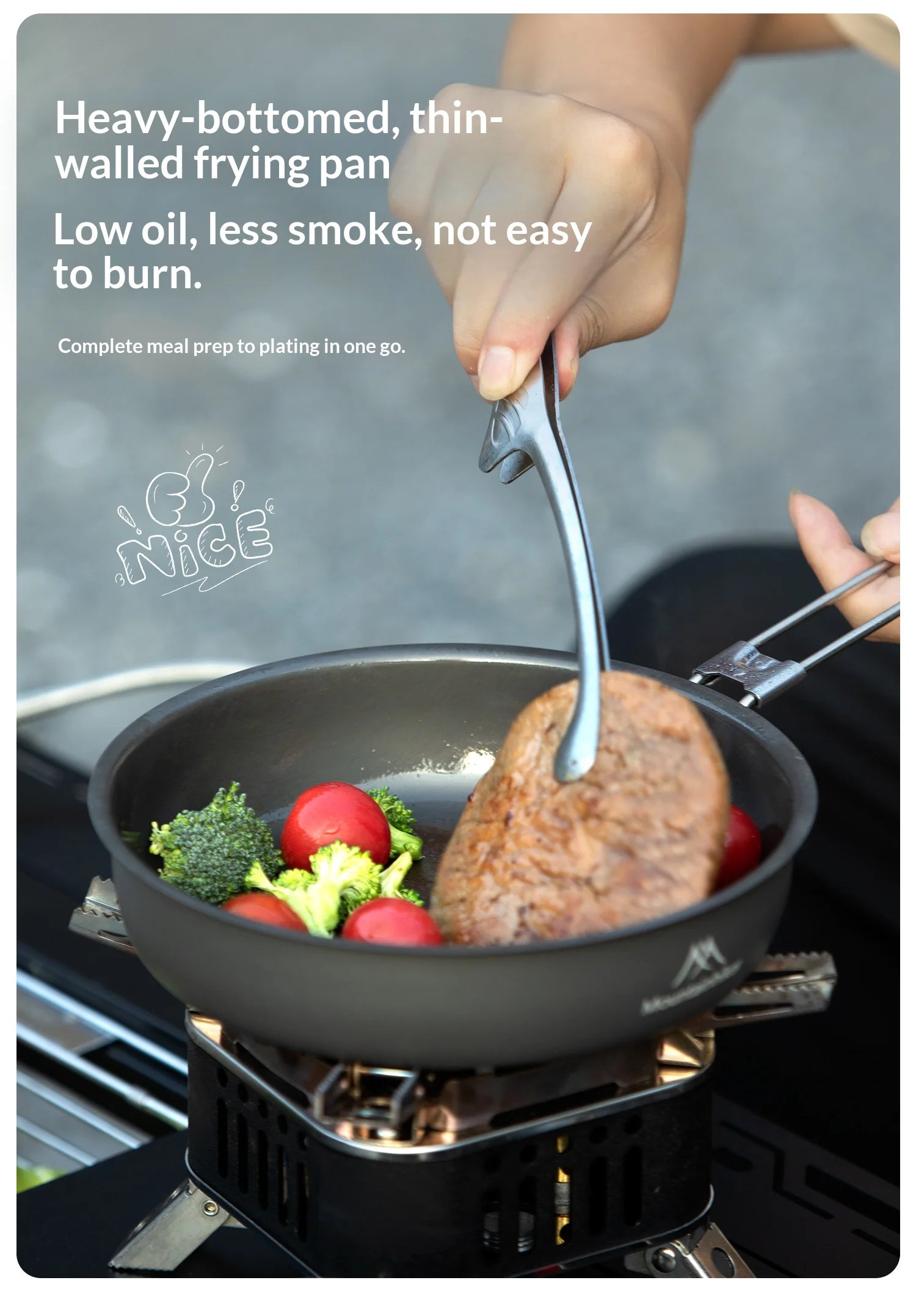 Camping Cooking Kit for 3-4 People | Includes pot, frying pan and kettle | Lightweight and portable, ideal for camping.