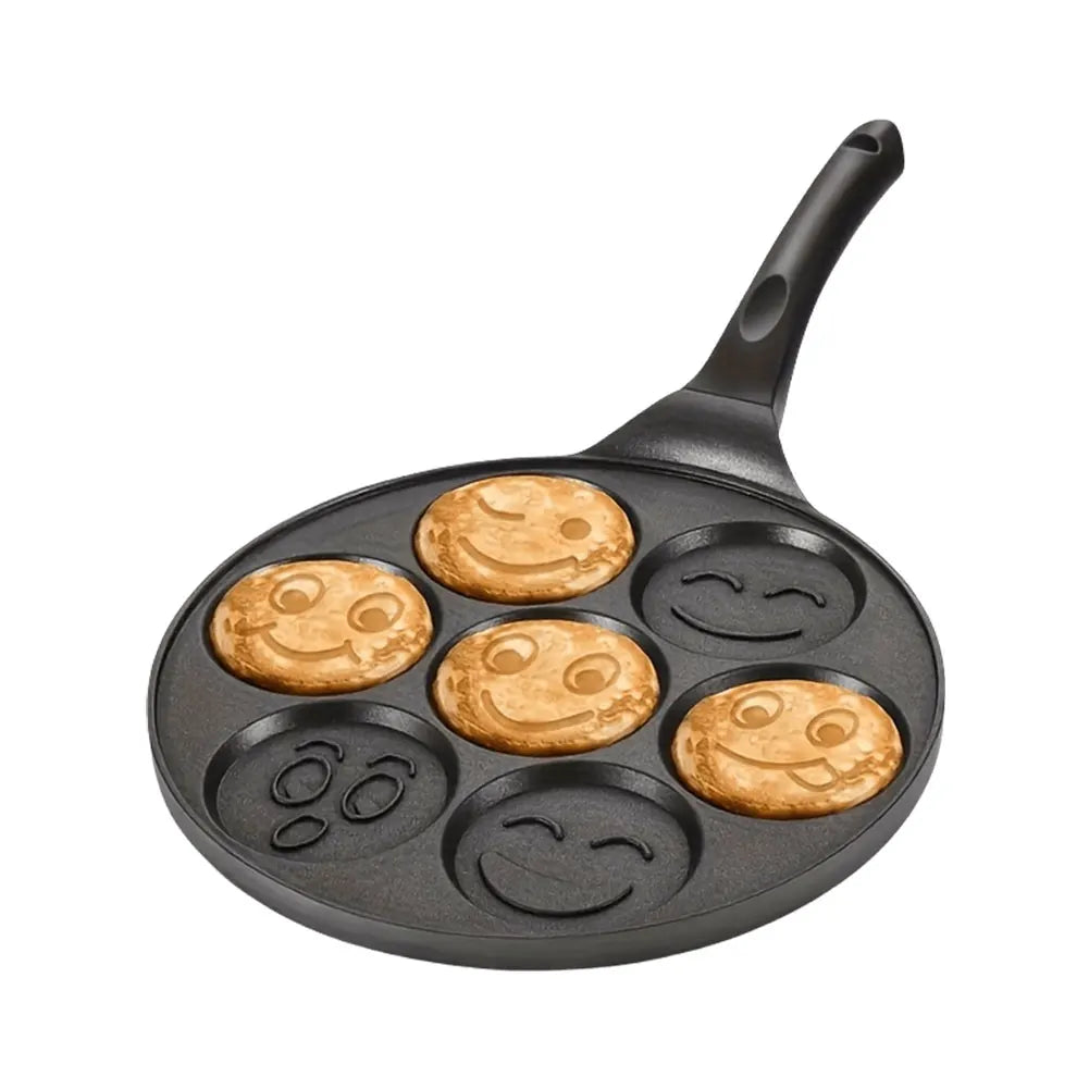 7/4 Cup Smiley Face Pancake Pan 100% Non-stick Griddle Pancake Maker Pancake Crepe Frying Pan Griddle Mini Pancakes Maker