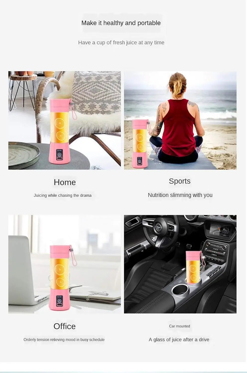 Mini Electric Juicer USB Charging Smoothie Milkshake Maker Automatic Fresh Squeezer Fruit Portable Orange Lemon Kitchen Blender