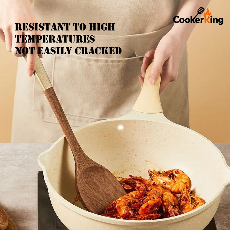 COOKER KING 4-IN-1 Cooking Tool Set Ebony Spatula and Spoon for Kitchen Use Kitchenware Exquisite Kitchen Gift To Family