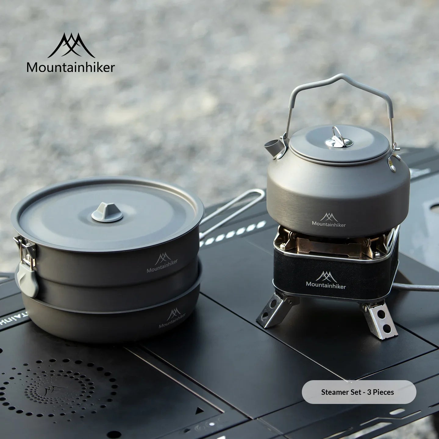 Camping Cooking Kit for 3-4 People | Includes pot, frying pan and kettle | Lightweight and portable, ideal for camping.