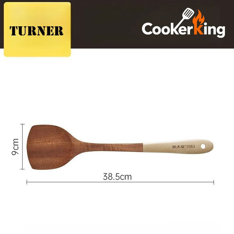 COOKER KING 4-IN-1 Cooking Tool Set Ebony Spatula and Spoon for Kitchen Use Kitchenware Exquisite Kitchen Gift To Family