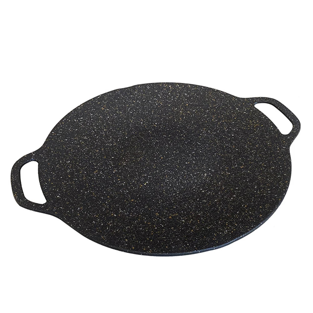 Grilling Pan Non-stick Oil Frying Baking Pan Multi-purpose Round for Outdoor Camping Kitchen Bakeware Household Tools