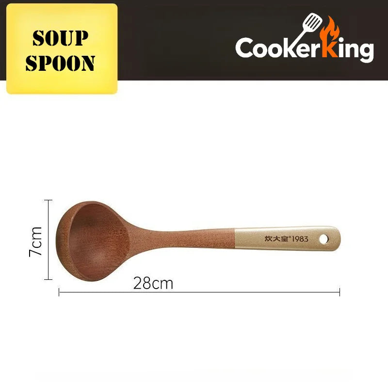 COOKER KING 4-IN-1 Cooking Tool Set Ebony Spatula and Spoon for Kitchen Use Kitchenware Exquisite Kitchen Gift To Family