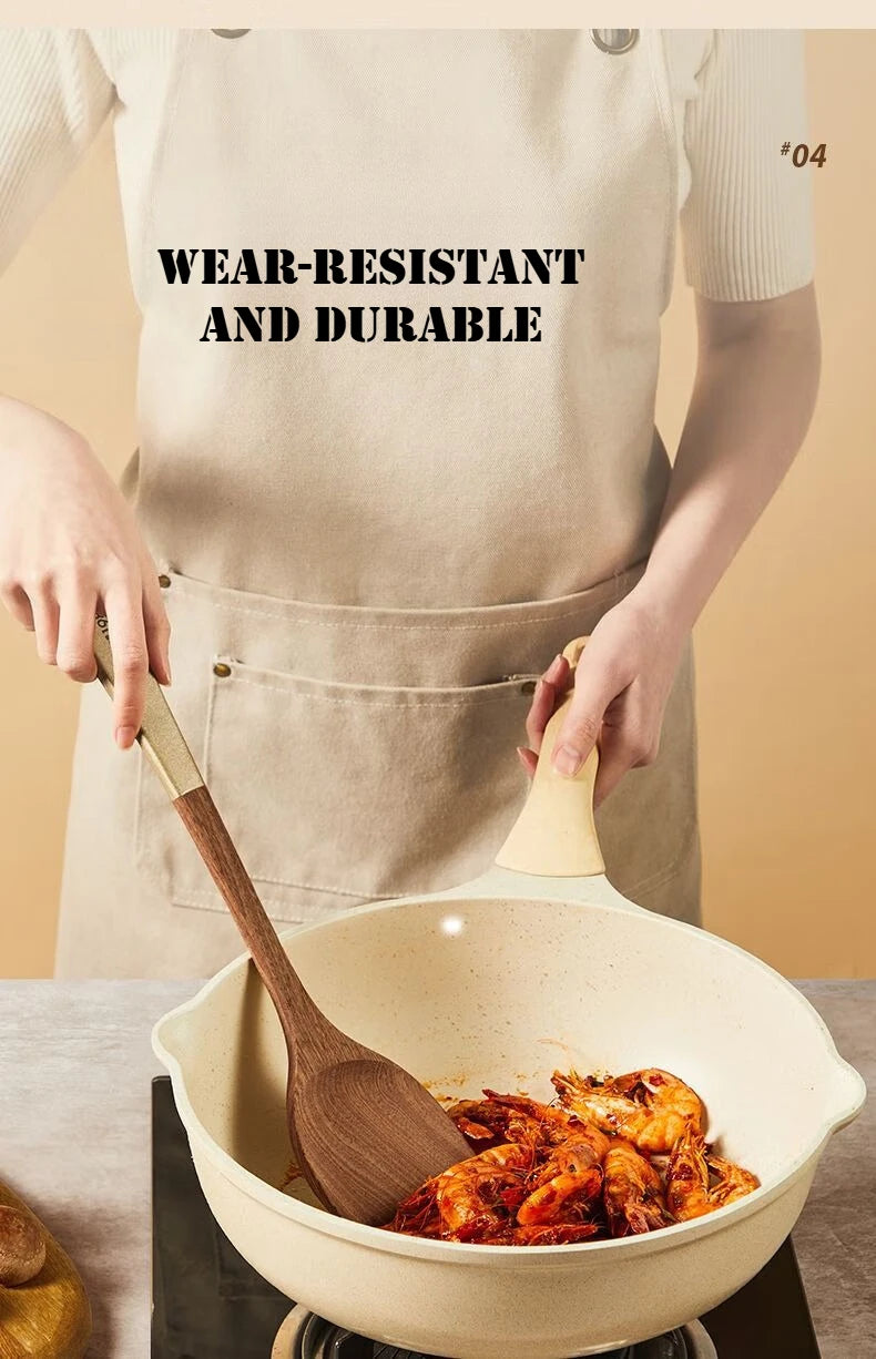 COOKER KING 4 in1 Cooking Tool Set Ebony Spatula and Spoon for Kitchen Use Kitchenware Exquisite Kitchen Tools Gift To Family