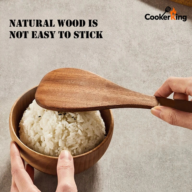 COOKER KING 4 in1 Cooking Tool Set Ebony Spatula and Spoon for Kitchen Use Kitchenware Exquisite Kitchen Tools Gift To Family