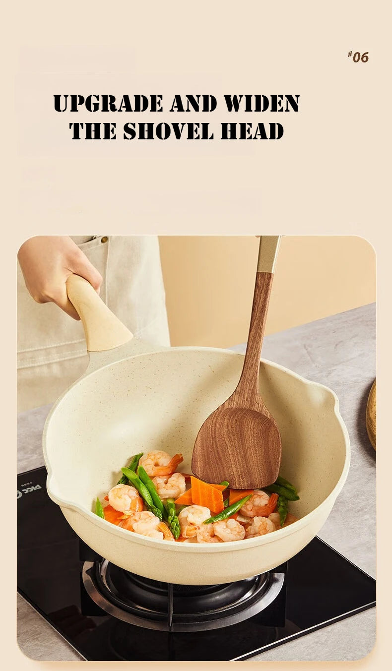 COOKER KING 4 in1 Cooking Tool Set Ebony Spatula and Spoon for Kitchen Use Kitchenware Exquisite Kitchen Tools Gift To Family