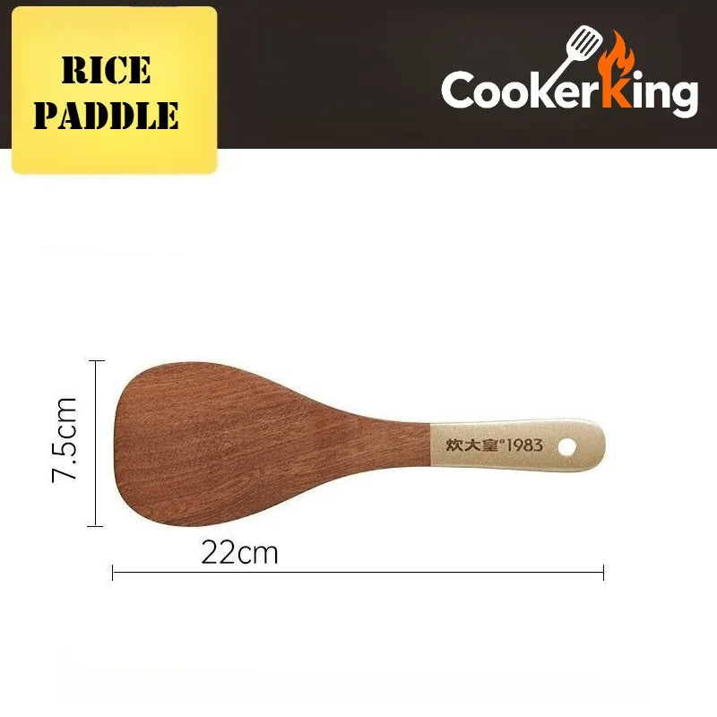 COOKER KING 4 in1 Cooking Tool Set Ebony Spatula and Spoon for Kitchen Use Kitchenware Exquisite Kitchen Tools Gift To Family