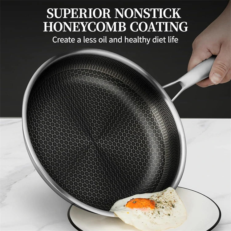 20 24 28cm Nonstick Frying Pan Stainless Steel Cooking Skillet PFOA Free Hybrid Frying Pan Kitchen Fry Pan Dishwasher Safe JT562